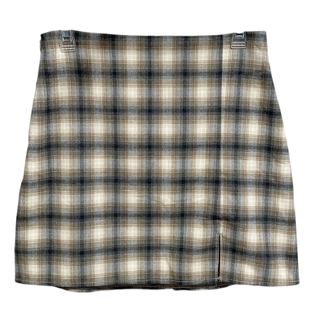 Old Navy Preppy Plaid Mini Lined Skirt Size Small Beige Heritage Light Academia